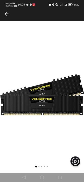 Memorie Corsair Vengeance LPX 32GB, DDR4, 3200MHz, CL16, Dual Channel