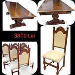 MASA cu SCAUNE din Lemn Masiv Sculptat Manual ~ Stil Baroc ~