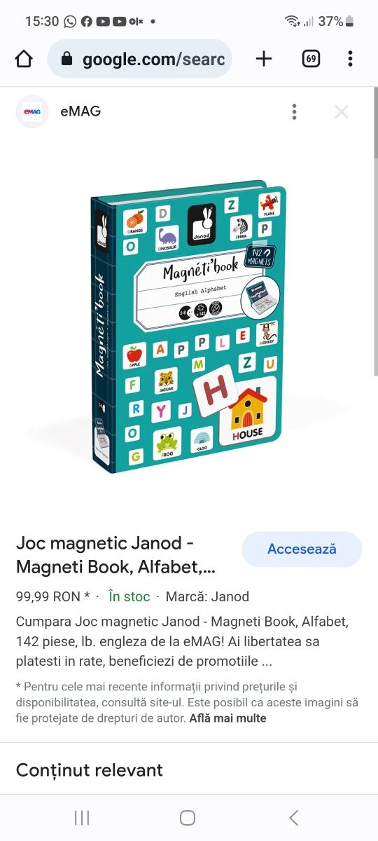 Carti magnetice Janod alfabet si printese