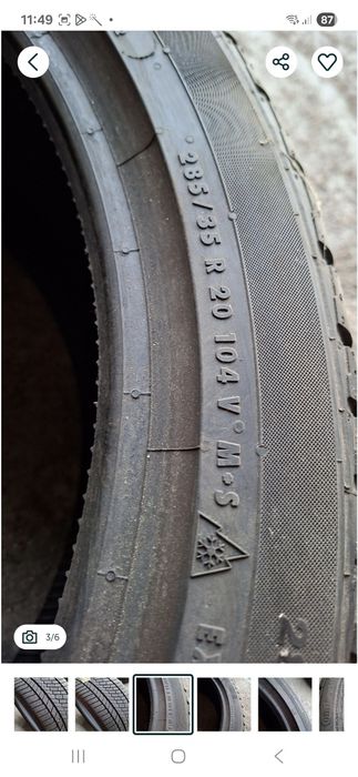 1buc 285 35 R20 Continental iarna M+S cauciuc anvelopa ms 20