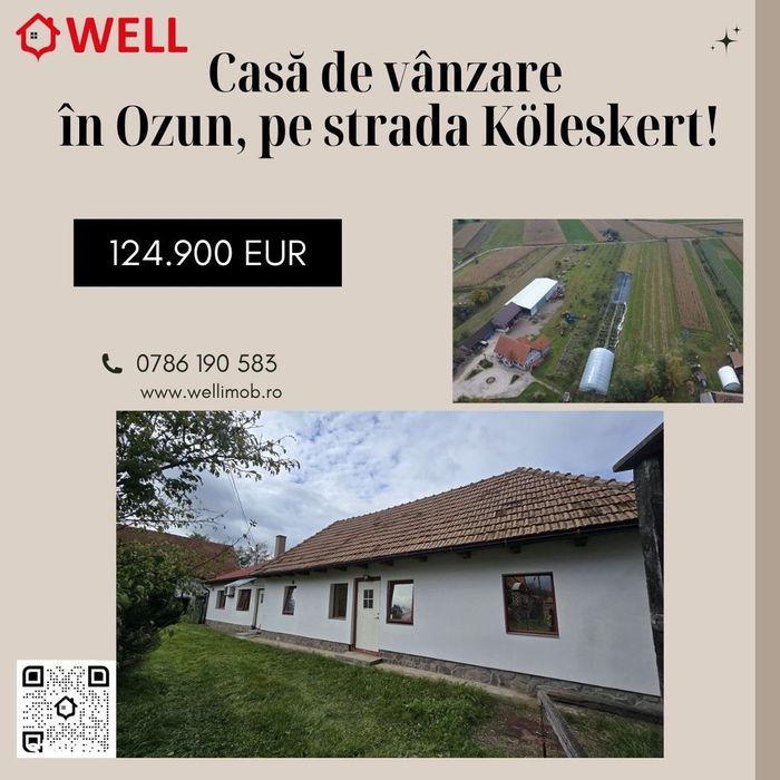 Casă de vânzare în Ozun, pe strada Köleskert!