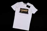 ПРОМО Roberto Cavalli-XL-оригинална бяла мъжка тениска с леопард