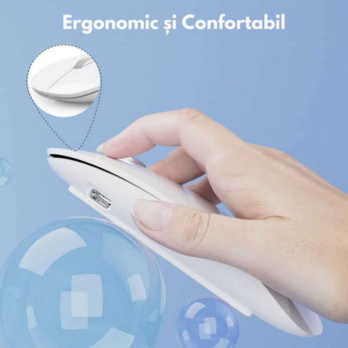 Mouse Wireless, Dual Mode Bluetooth 5.1 & 2.4GHz, Reincarcabil USB-C