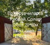 Quruvchilar uchun er 12 sot, fasad 20m /Земля под коттеджную застройку