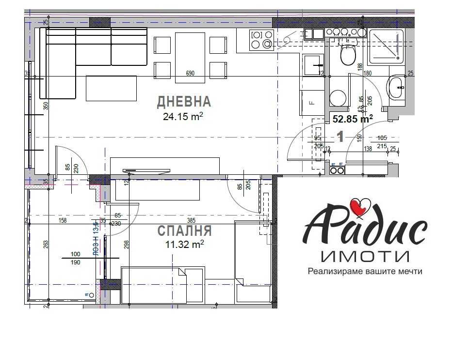 Продава се Едностаен апартамент в Стара Загора, Казански - изток - 24 кв.м за 1167 €/кв.м - Снимка #1