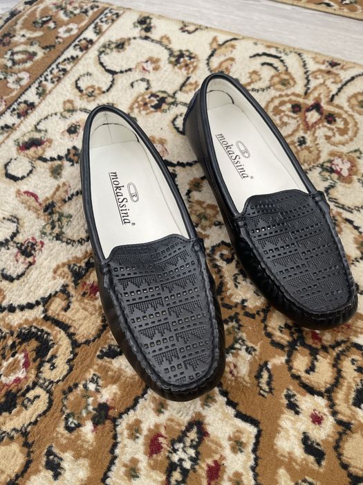 Кожанные мокасины (черные)