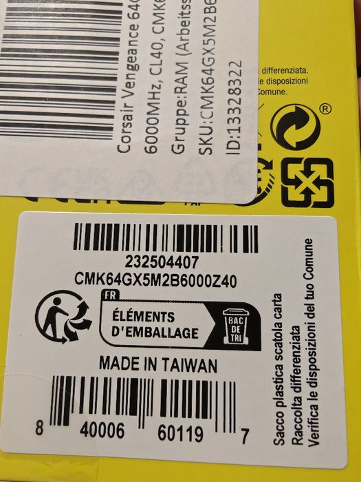 ОЗУ Ram Ddr5 6000 Corsair 64gb 2x32