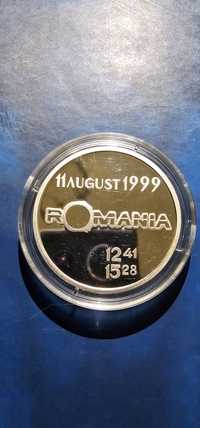 Monedă din argint cu "Eclipsa de soare din 11 august 1999"