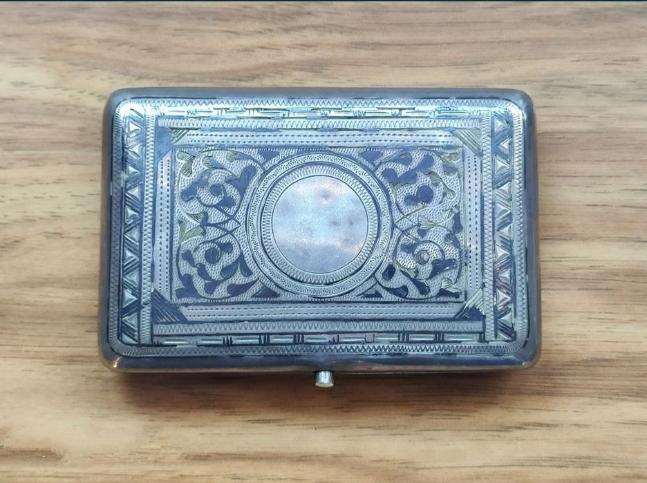 Серебряная табакерка 84 проба