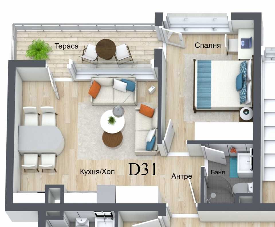 Продава се Двустаен апартамент в к.к. Пампорово - 62 кв.м за 1013 €/кв.м - Снимка #1