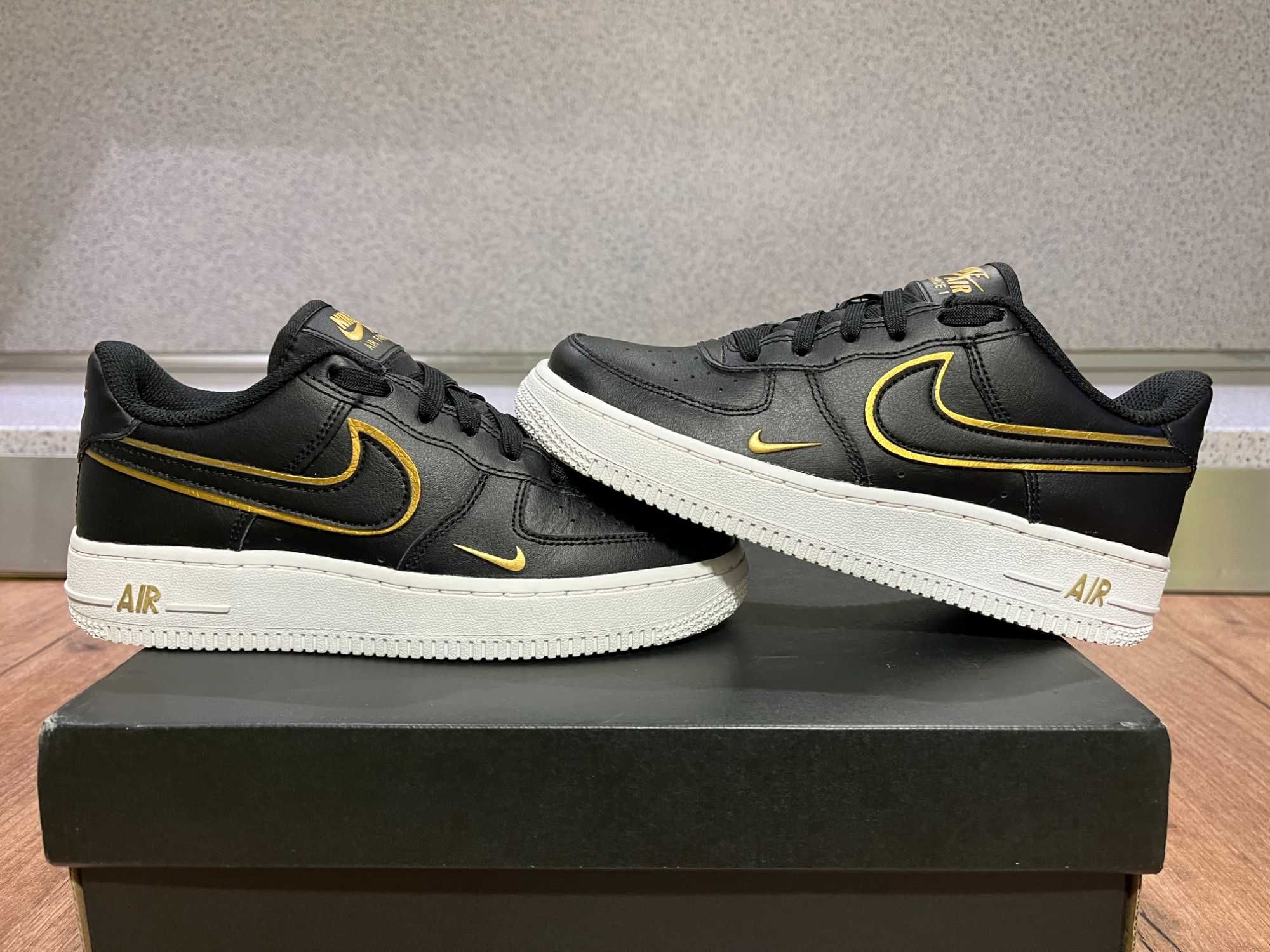 ОРИГИНАЛНИ *** Nike Air Force 1 LV8 GS 'Black Metallic Gold'