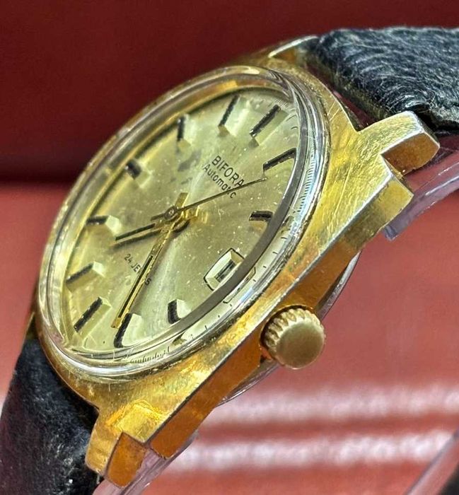 ceas Bifora automatic aurit, 24 jewels, mecanism in house
