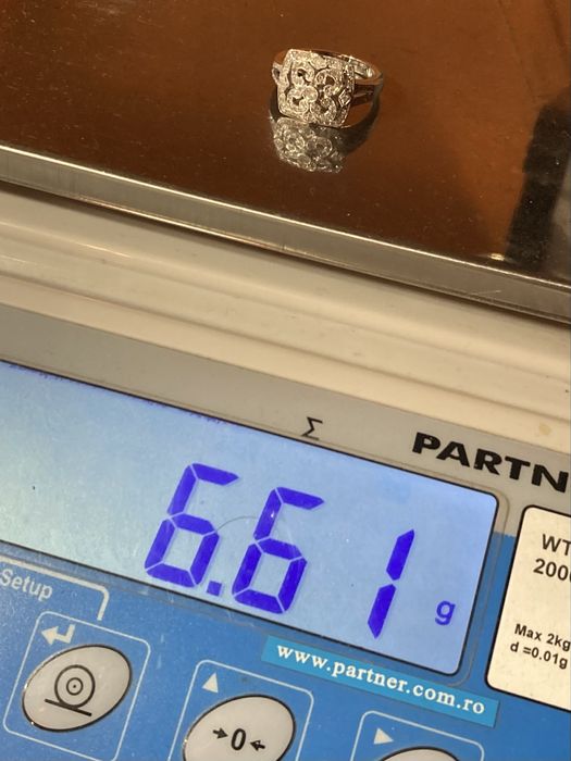 Inel aur alb 18kt. cu diamante 0.45ct