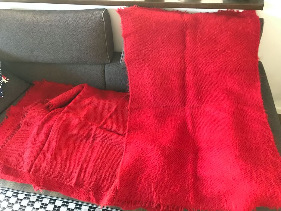 Cergi cuverturi lana rosie de la Sapanta originale anii 80