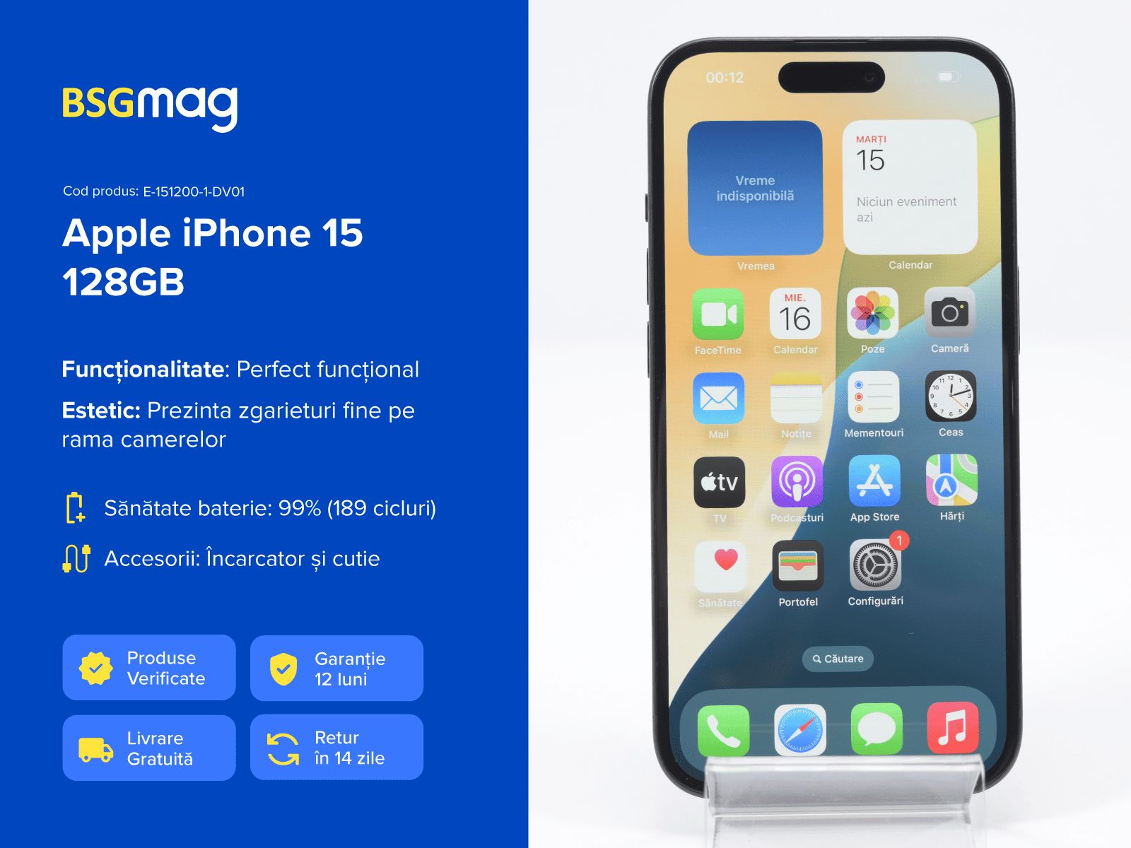 Telefon Apple iPhone 15 128GB - BSGmag