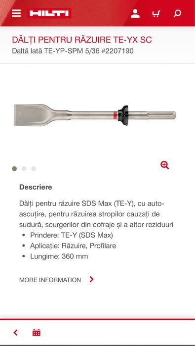 Dalta lata 50 mm Hilti Sds MAX