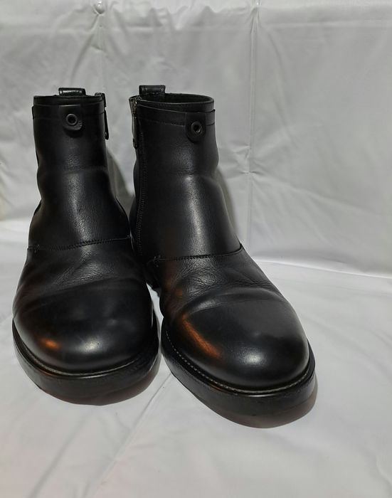 Ghete / Bocanci Piele Naturală Neagră Talpă Made in Italy-Mărime 43