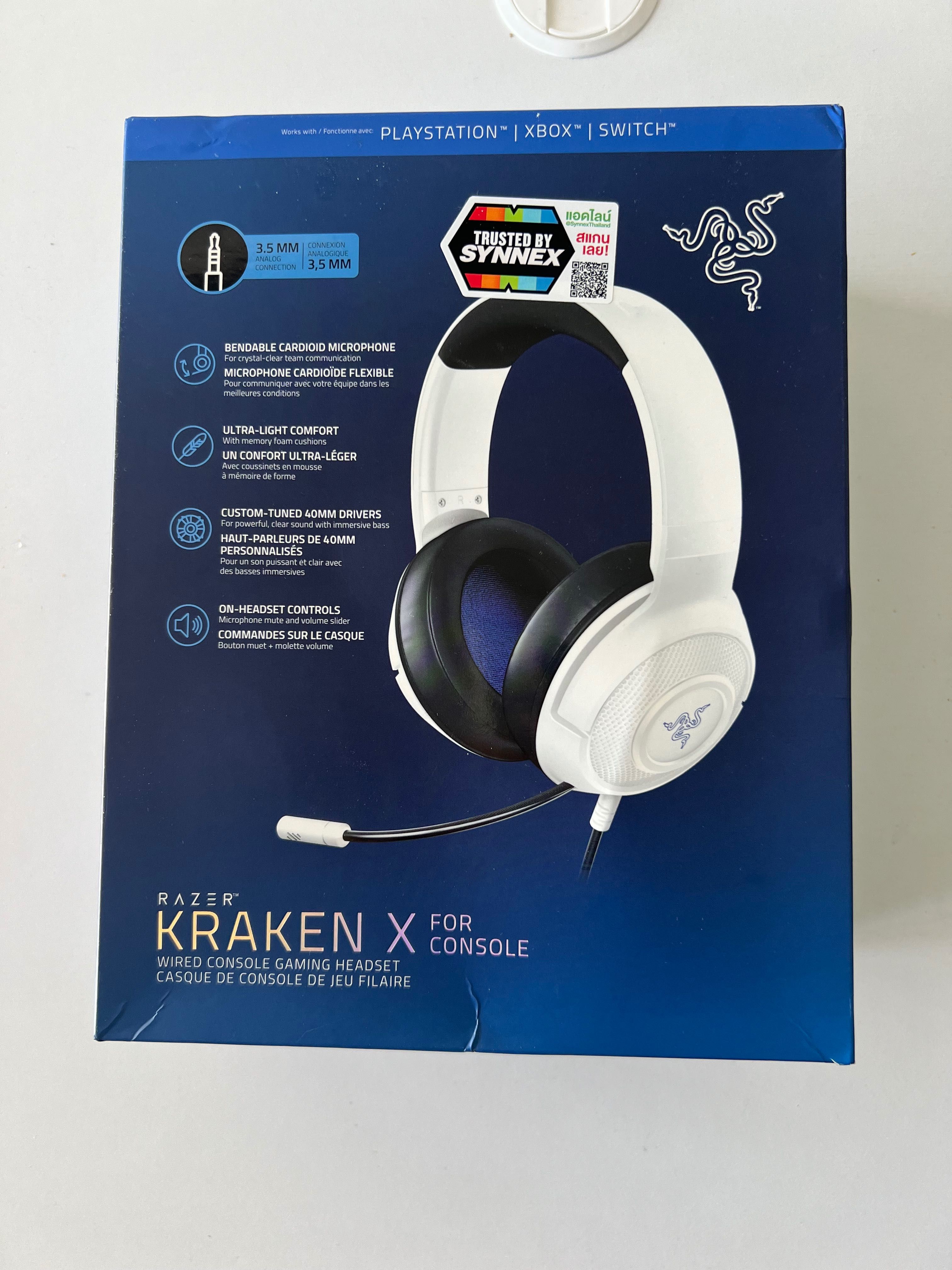 Белые наушники Razer kraken x for console-PS,White