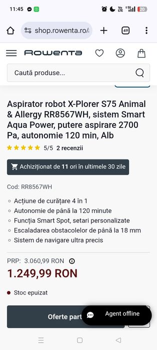 Aspirator robot Rowenta