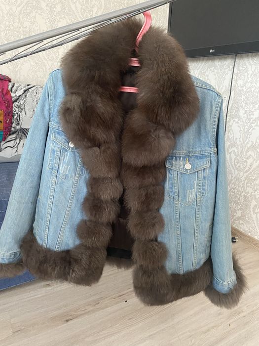Парка джинсовая из песца, срочно