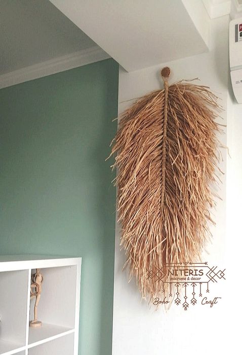 Бохо декор, лист из рафии