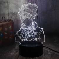3D аниме LED Нощна лампа,3 различни Аниме героя, дистанционно