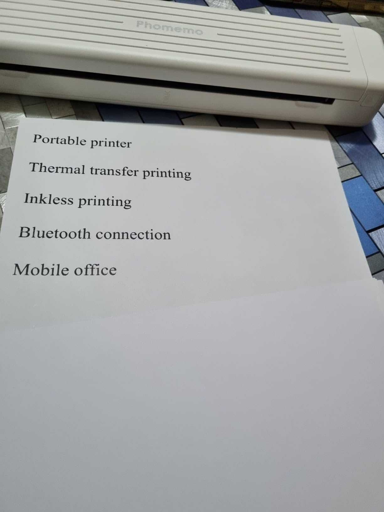 Odaro Безжичен Bluetooth преносим термотрансферен принтер - P831, бял