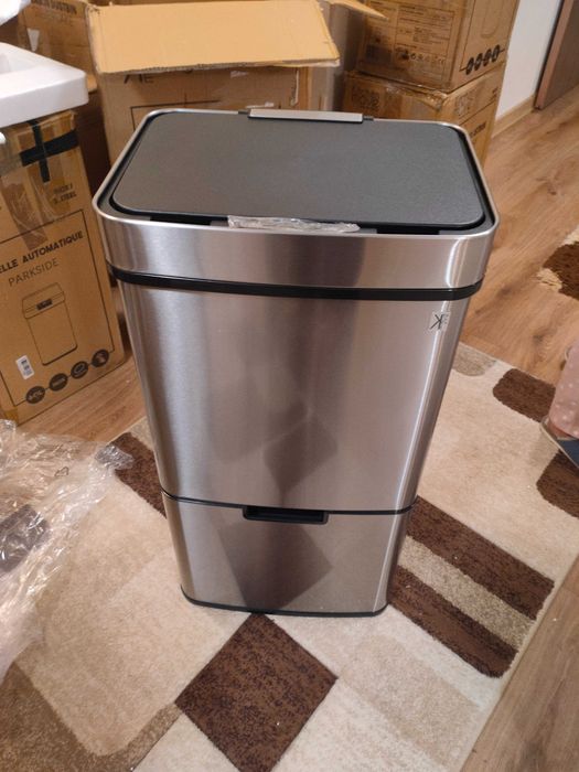 Coș de gunoi automat NARVIK cu compartiment dublu ptr reciclare, 75L