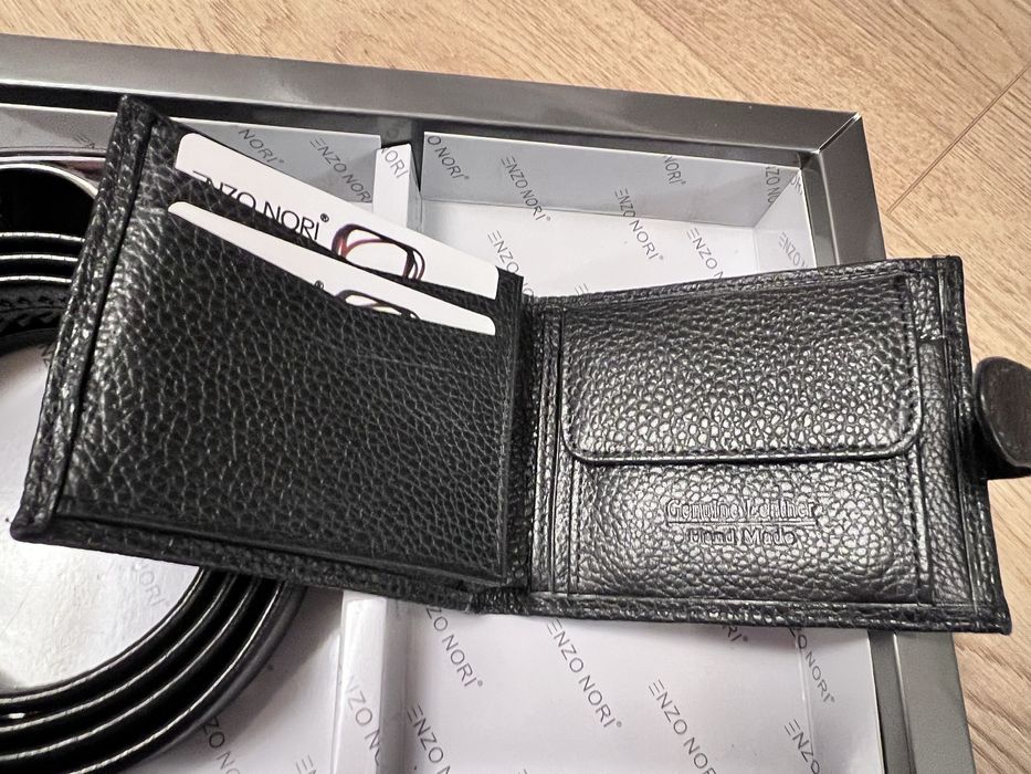 Подаръчен сет ENZO NORI мъжки портфейл и колан