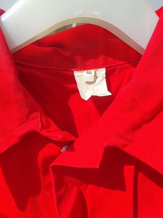 Costum salopeta rosu 46 / bumbac