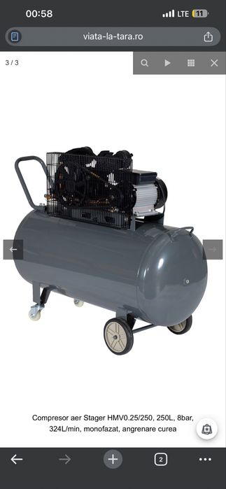 Compresor 250 l stager stare ca nou