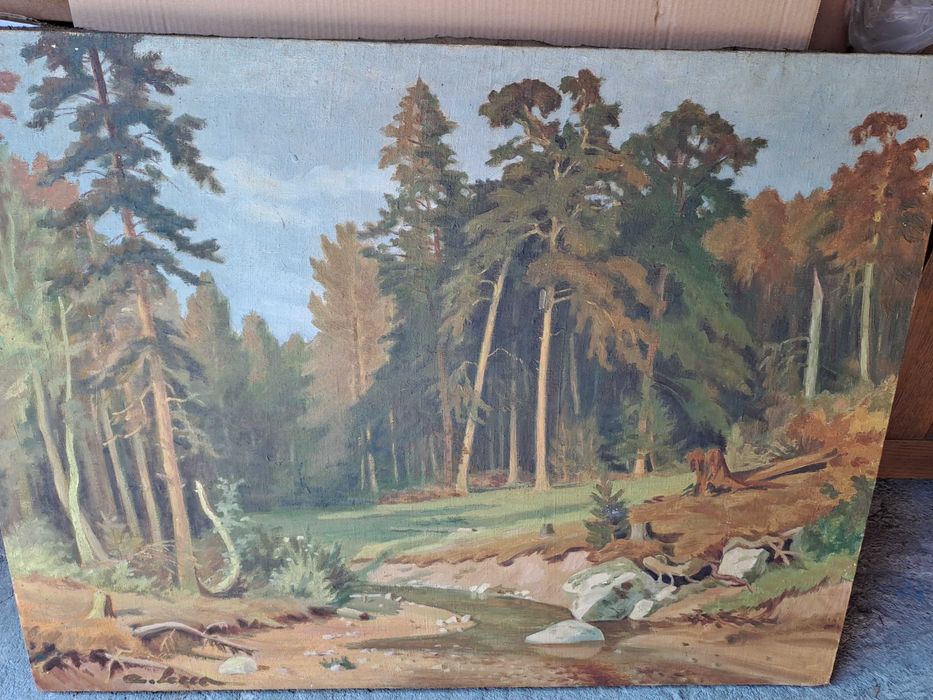 tablou pictura pe panza semnat c lecca 100 /75 m