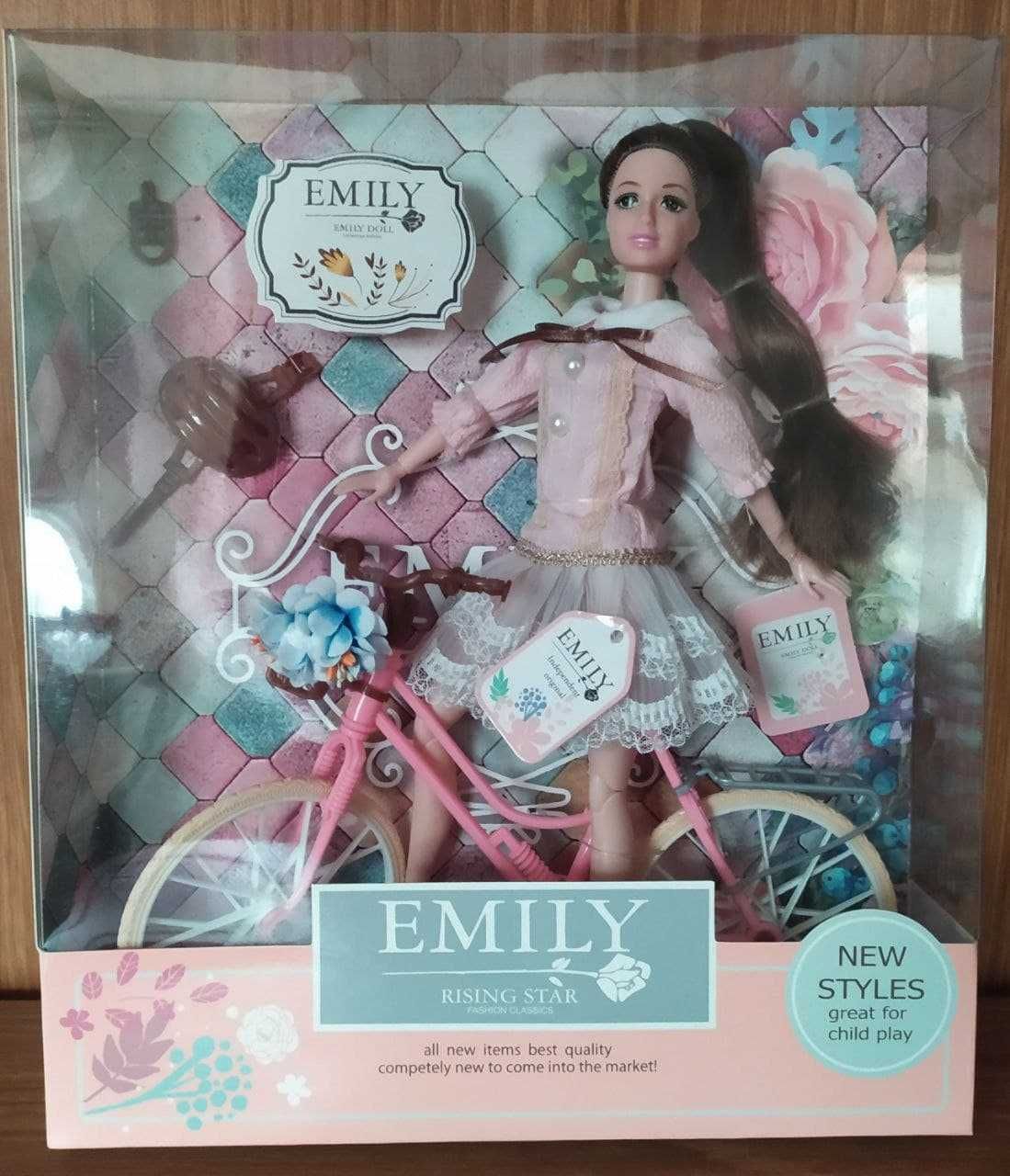 Кукла Эмили с велосипедом на прогулке, 28 см Emily подарок для девочек