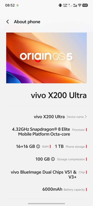 Vivo x 200 Ultra 16 GB- 1 TB