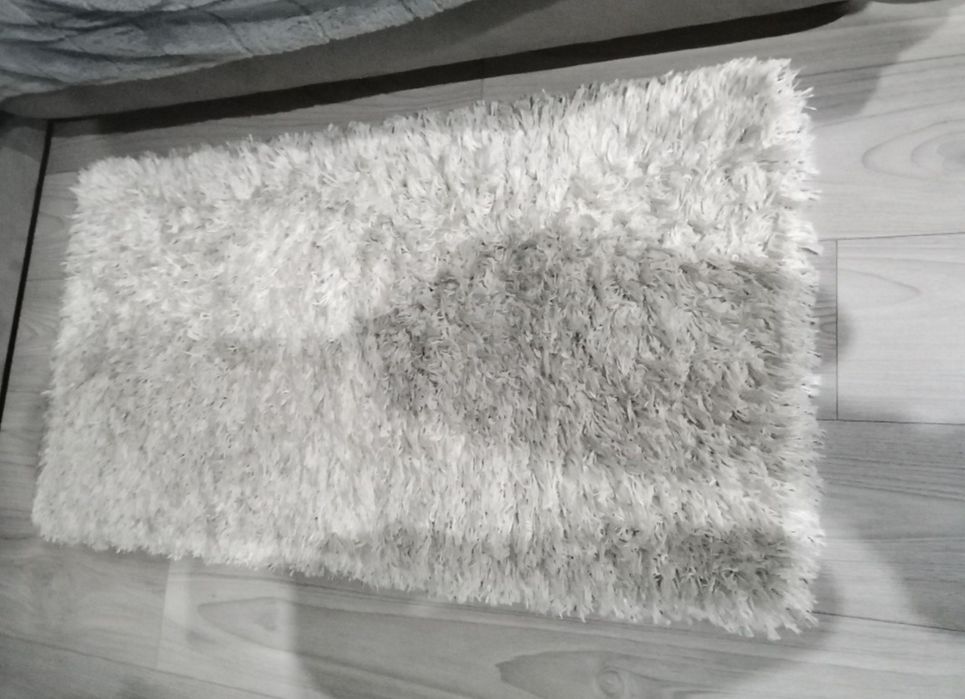 Covoare shaggy albe 80 x 120 groase 2 bucati