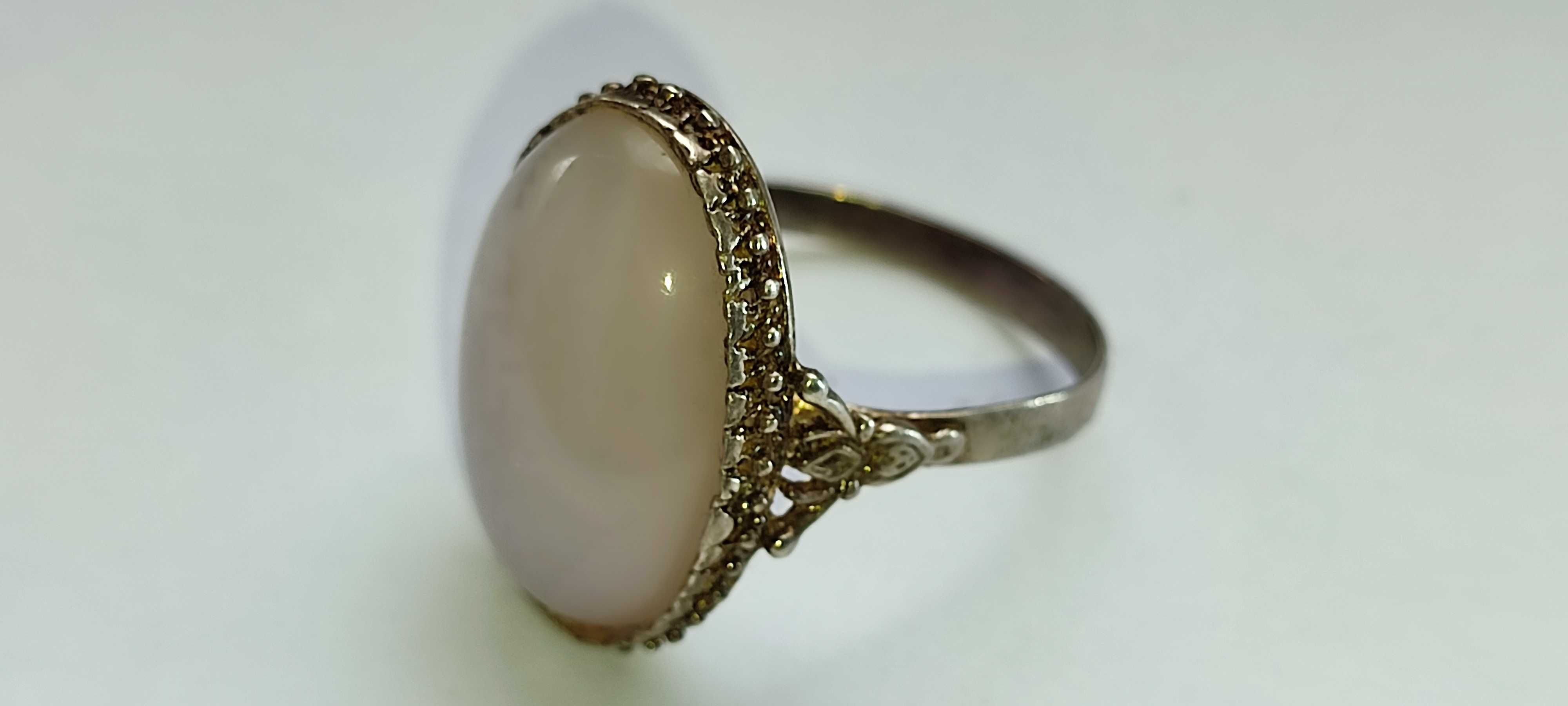 Кольцо серебряное женское с камнем РОЗОВЫЙ КВАРЦ