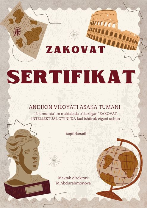 Diplom, sertifikat,logotip,vizitka,taqdimot yasash