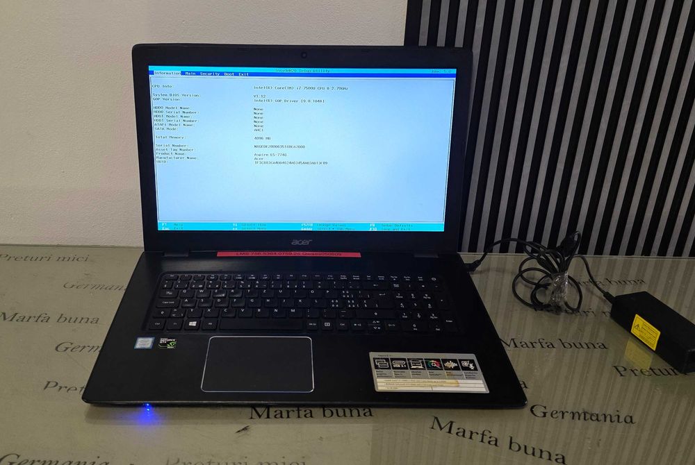 Laptop core i7 gen 7 Acer Aspire E5-774G - functional perfect