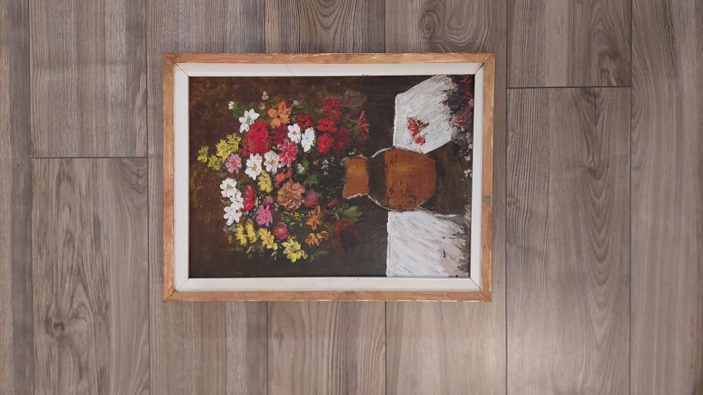 Pictura artistica cu flori 44 x 31 cm