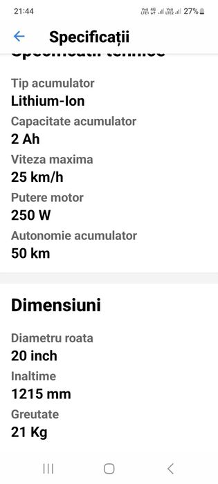 Bicicleta electrica pliabila