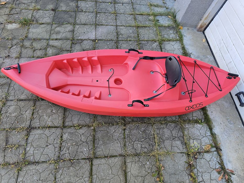 Caiac pentru pescuit Sit on Top, Axoos, 2,44 metri lungime, rosu