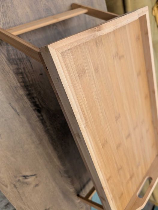 Tava lemn pentru mic dejun/picnic cu picioare pliabile