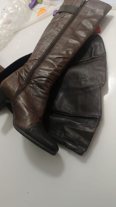 Cizme  Leonardo, piele, lungi, mărimea 36