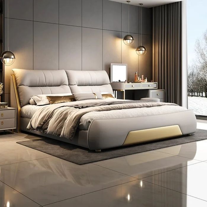 Двуспальная кровать с двумя тумбочками производитель Китай