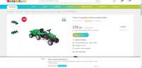 Vand Tractor cu pedale si remorca Active Green