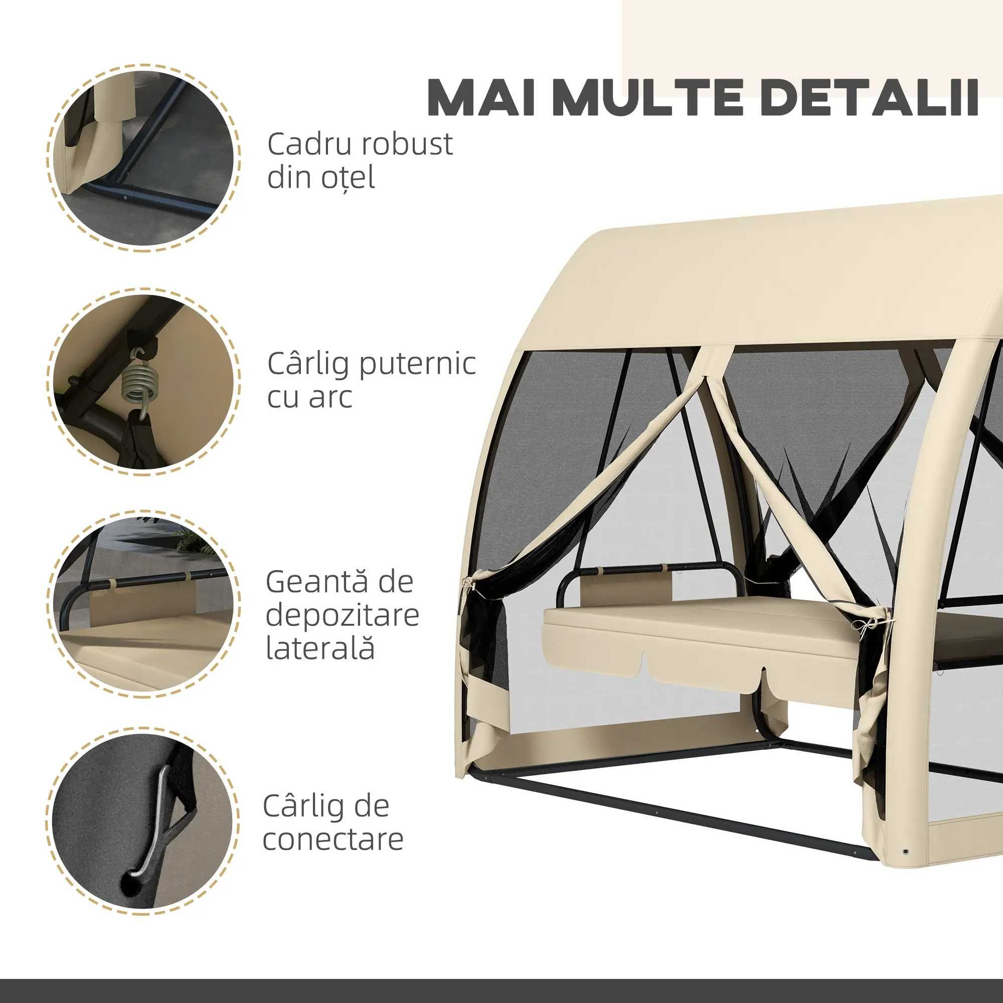 Balansoar de Grădină 2-în-1 Convertibil în Pat