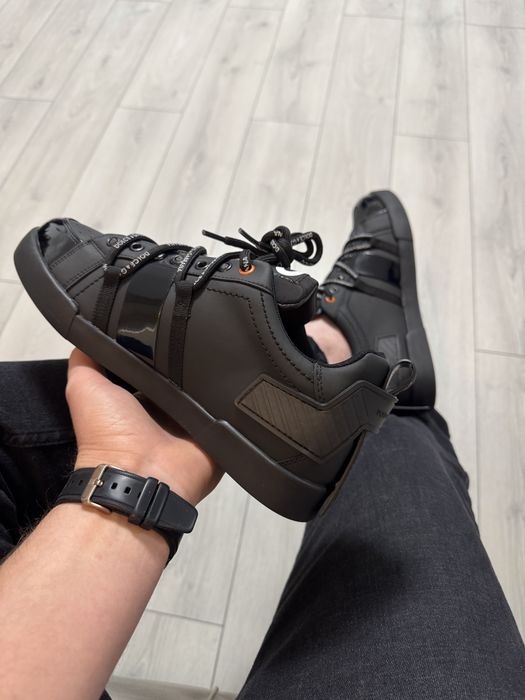 Adidasi BarbatI D0LCE GABBANA Lacquer Negru Full!