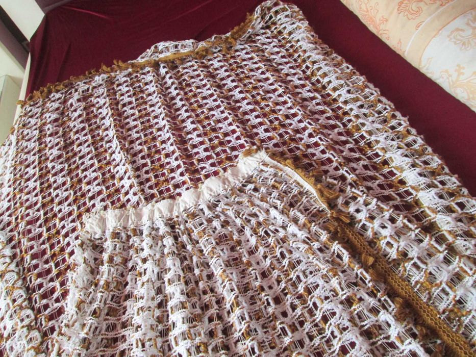 perdele vintage    alb/maro