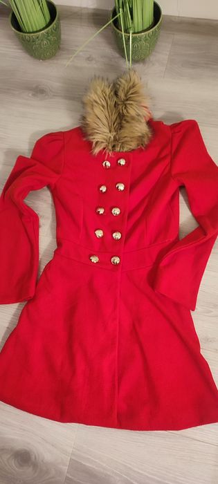 Paltonaș superb, cu eticheta, 100% bumbac, model cambrat, S-XS