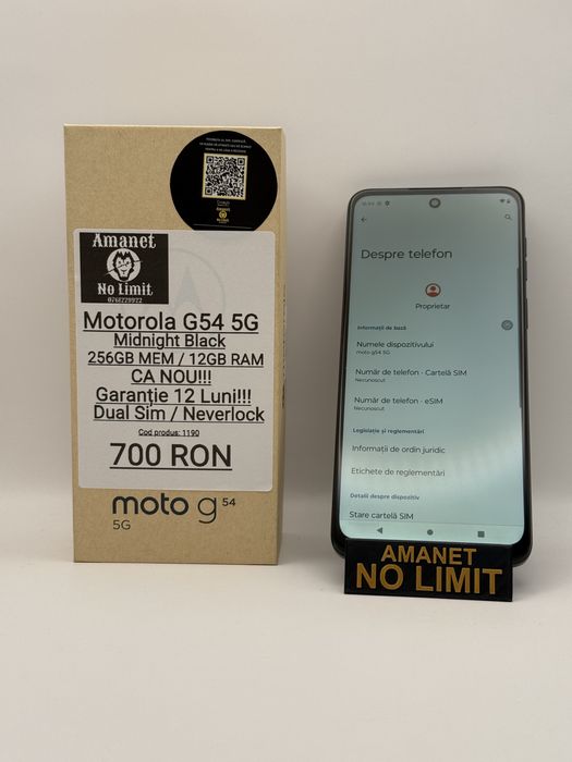 Motorola G54 5G Grey 256GB/12Gb RAM Garantie 12 Luni , AMANET NO LIMIT